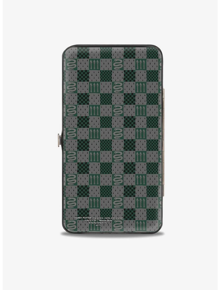 Boxlunch Harry Potter Slytherin Crest Heraldry Checkers Hinged Wallet 4 Boxlunch Harry Potter Slytherin Crest Heraldry Checkers Hinged Wallet - Image 2
