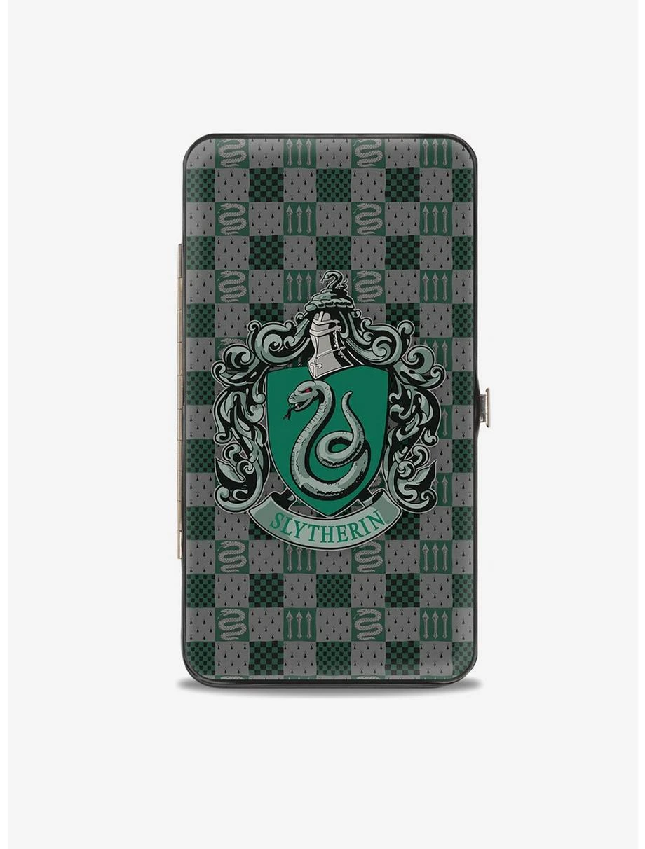 Boxlunch Harry Potter Slytherin Crest Heraldry Checkers Hinged Wallet 3 Boxlunch Harry Potter Slytherin Crest Heraldry Checkers Hinged Wallet