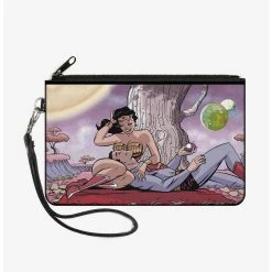 Boxlunch DC Comics Superman Wonder Woman Issue 14 Under Tree Variant Cover Pose Wallet Canvas Zip Clutch