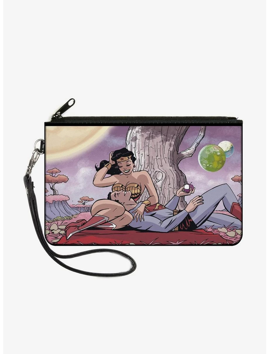 Boxlunch DC Comics Superman Wonder Woman Issue 14 Under Tree Variant Cover Pose Wallet Canvas Zip Clutch 3 Boxlunch DC Comics Superman Wonder Woman Issue 14 Under Tree Variant Cover Pose Wallet Canvas Zip Clutch