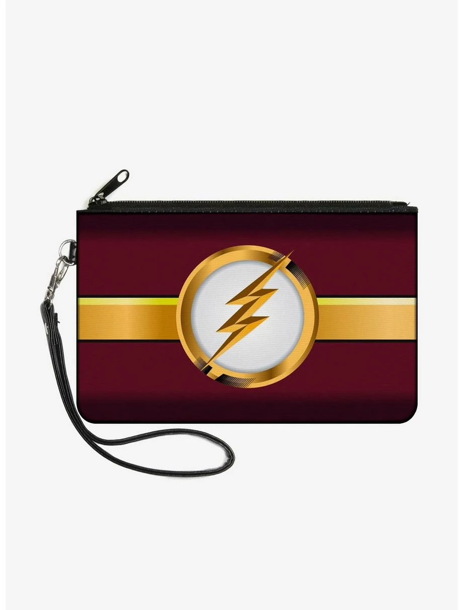 Boxlunch DC Comics The Flash Logo Stripe Wallet Canvas Zip Clutch 3 Boxlunch DC Comics The Flash Logo Stripe Wallet Canvas Zip Clutch