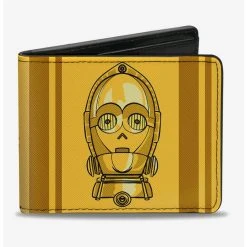 Boxlunch Star Wars C-3PO Face Wires Bounding Bi-Fold Wallet
