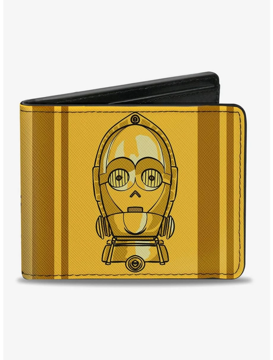 Boxlunch Star Wars C-3PO Face Wires Bounding Bi-Fold Wallet 3 Boxlunch Star Wars C-3PO Face Wires Bounding Bi-Fold Wallet