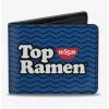 Boxlunch Top Ramen Noodle Wave Blue Black White Bi-Fold Wallet -Boxlunch-shop 13118012 hi