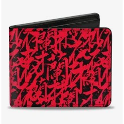 Boxlunch Disney Mulan Black And Red Bifold Wallet