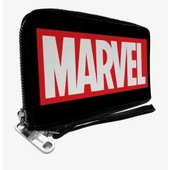 Boxlunch Marvel Red Brick Logo Black Red White Womens Zip Around Wallet