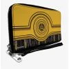 Boxlunch Star Wars C-3PO Wires Bounding Womens Zip Around Wallet -Boxlunch-shop 13730542 hi