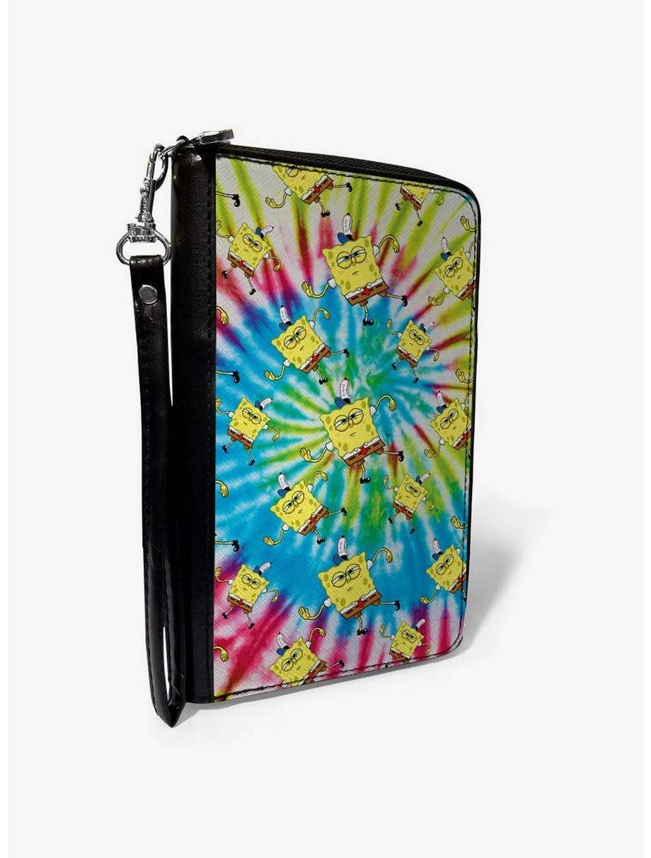 Boxlunch SpongeBob Dancing Tie Dye Zip Around Wallet 3 Boxlunch SpongeBob Dancing Tie Dye Zip Around Wallet