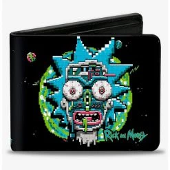 Boxlunch Rick And Morty 8 Bit Faces Bifold Wallet