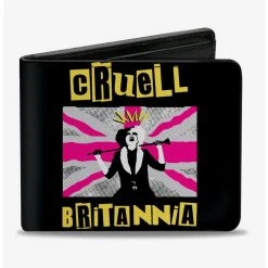 Boxlunch Disney Cruella Laughing Cruell Britannia Union Jack Bifold Wallet