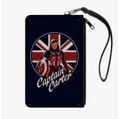 Boxlunch Marvel What If...? Captain Carter Union Jack Canvas Clutch Wallet