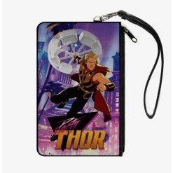 Boxlunch Marvel What If...? Party Thor Spinning Hammer Canvas Clutch Wallet