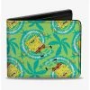 Boxlunch Spongebob Squarepants Wavy Noodle Arm Bifold Wallet