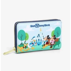 Loungefly Disney Walt Disney World 50th Anniversary Mickey & Friends Disney Day Zip Wallet - BoxLunch Exclusive