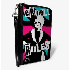 Boxlunch Disney Cruella Cruell Rules Union Jack Zip Around Wallet