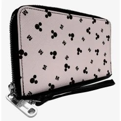Boxlunch Disney Mickey Mouse Ears Logo Toss Print Zip Around Wallet