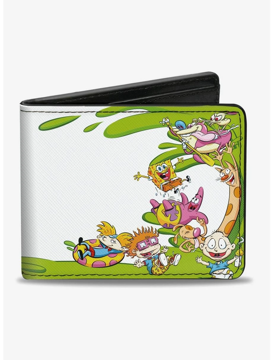 Boxlunch Nickelodeon Splat Logo Mash Up Bifold Wallet 3 Boxlunch Nickelodeon Splat Logo Mash Up Bifold Wallet