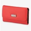 Boxlunch Marvel Comics Red Brick Metal Emblem Flap Wallet Red -Boxlunch-shop 16940192 hi