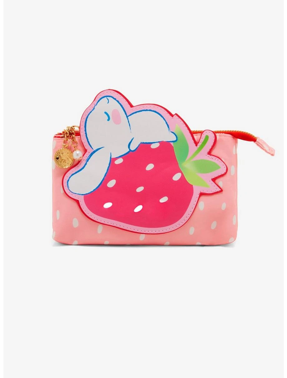 Sanrio Cinnamoroll Strawberry Cosmetic Bag - BoxLunch Exclusive 3 Sanrio Cinnamoroll Strawberry Cosmetic Bag - BoxLunch Exclusive
