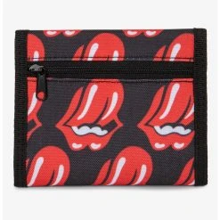 Boxlunch Bugatti Rolling Stones Trifold Wallet With Double Snap Closure Red -Boxlunch-shop 19958633 av3