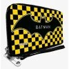 Boxlunch DC Comics Batman Bat Logo Close Up Checker Zip Around Wallet -Boxlunch-shop 20215634 hi