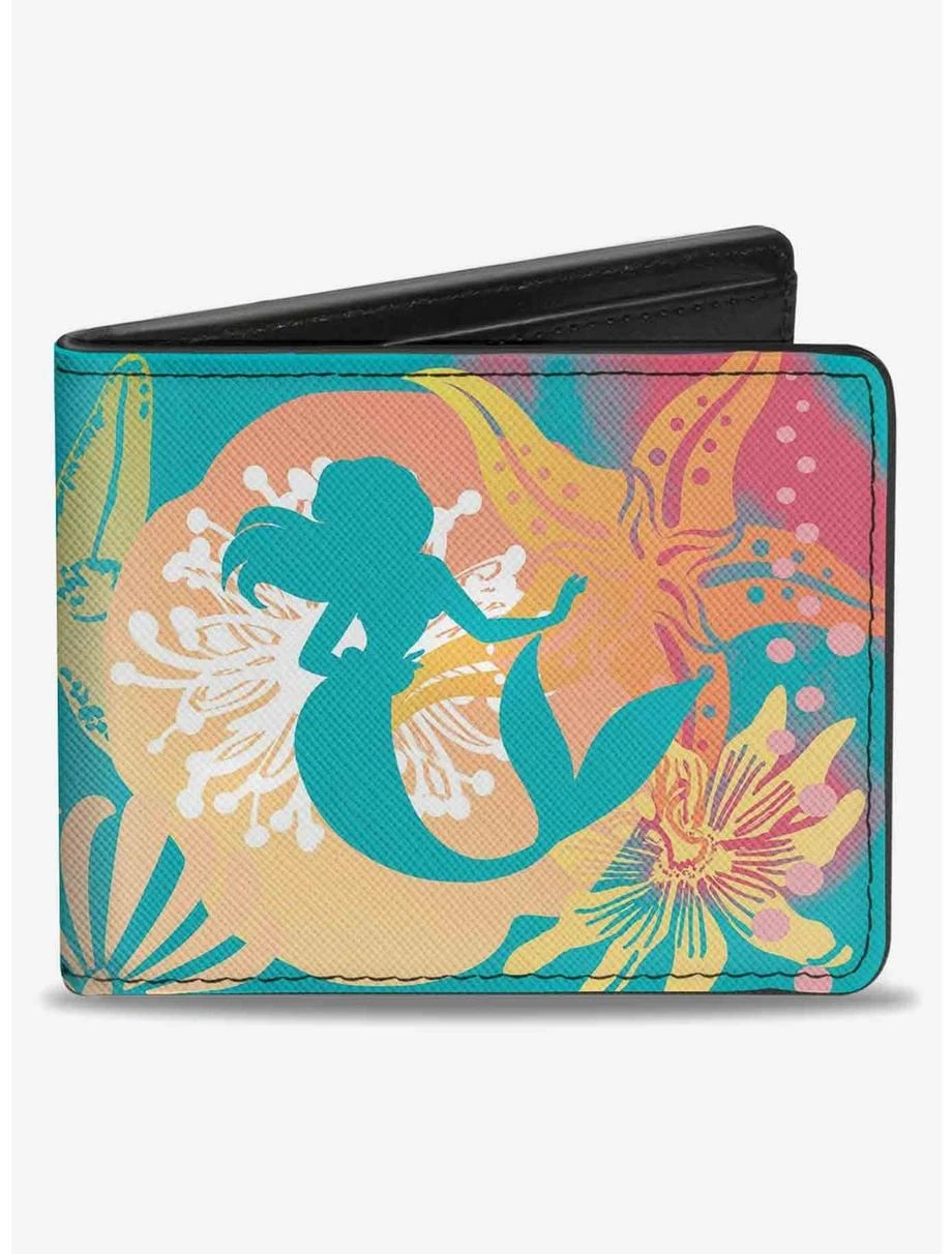Boxlunch Disney The Little Mermaid Ariel Pose Shells Sea Flowers Collage2 Aqua Bifold Wallet 3 Boxlunch Disney The Little Mermaid Ariel Pose Shells Sea Flowers Collage2 Aqua Bifold Wallet