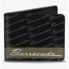 Boxlunch Barracuda Script Stripe Monogram Olive Bifold Wallet -Boxlunch-shop 20215720 hi