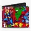Boxlunch Marvel 5 Retro Avenger Superhero Action Poses Stacked Bifold Wallet -Boxlunch-shop 20215734 hi