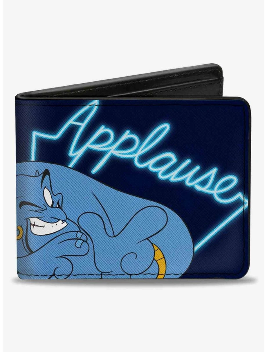 Boxlunch Disney Aladdin Genie Applause Pose Neon Bifold Wallet 3 Boxlunch Disney Aladdin Genie Applause Pose Neon Bifold Wallet