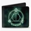 Boxlunch Harry Potter The Deathly Hallows Cloak Stone Wand Trinity Bifold Wallet -Boxlunch-shop 20215866 hi