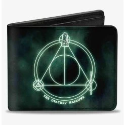 Boxlunch Harry Potter The Deathly Hallows Cloak Stone Wand Trinity Bifold Wallet