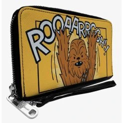 Boxlunch Star Wars Chewbacca Arms Up Rooaarrggh Pose Zip Around Wallet