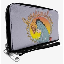 Boxlunch Disney Winnie The Pooh Eeyore Hello Sunshine Butterfly Pose Zip Around Wallet