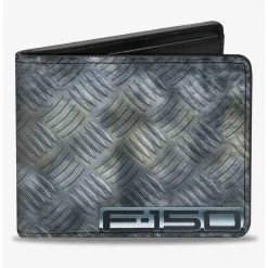 Boxlunch F150 Ford Truck Checker Metal Diamond Plate Bifold Wallet