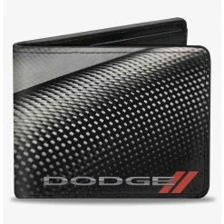 Boxlunch Dodge Rhombus Carbon Fiber Bifold Wallet