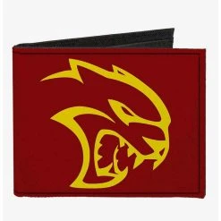 Boxlunch Dodge Hellcat Logo SRT Burgundy Canvas Bifold Wallet