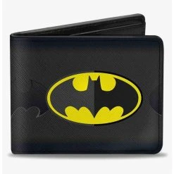 Boxlunch DC Comics Batman Icon CenteBat Signal Stripe Bifold Wallet