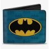 Boxlunch DC Comics Batman Signal Bat Monogram Distressed Bifold Wallet