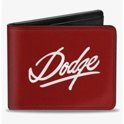 Boxlunch Dodge Emblem Script Burgundy Bifold Wallet