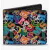 Boxlunch Disney Mickey Mouse Poses And Letters Collage Bifold Wallet -Boxlunch-shop 20216234 hi