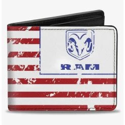 Boxlunch Ram Logo Americana Flag Weathered Bifold Wallet