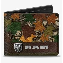 Boxlunch Ram Logo Leaf Camo Browns Bifold Wallet
