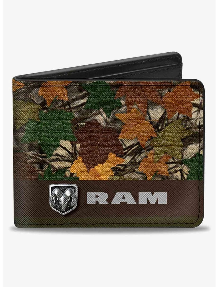 Boxlunch Ram Logo Leaf Camo Browns Bifold Wallet 3 Boxlunch Ram Logo Leaf Camo Browns Bifold Wallet