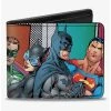 Boxlunch DC Comics Justice Leage 4 Superheroes 2 Villains Pose Block Bifold Wallet -Boxlunch-shop 20216286 hi