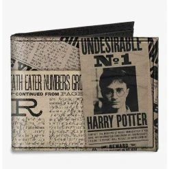 Boxlunch Harry Potter Newspaper Headlines Undesirable No 1 Canvas Bifold Wallet