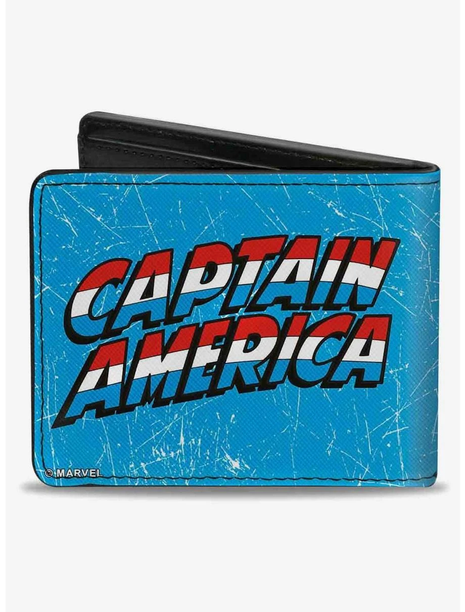 Boxlunch Marvel Captain America Action Pose Captain America Weathered Bifold Wallet 4 Boxlunch Marvel Captain America Action Pose Captain America Weathered Bifold Wallet - Image 2