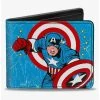 Boxlunch Marvel Captain America Action Pose Captain America Weathered Bifold Wallet -Boxlunch-shop 20216297 hi