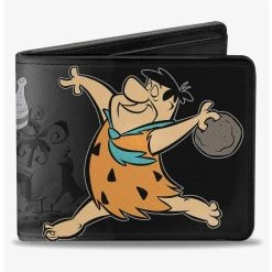 Boxlunch The Flintstones FBowling Pose Bedrock Bowl Bowling Pins Bifold Wallet