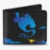 Boxlunch Disney Aladdin Genie Lamp Silhouette Pose Clouds Bifold Wallet