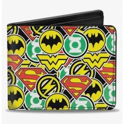 Boxlunch DC Comics Justice League 5 Superhero Chibi Icons Stacked Bifold Wallet